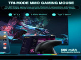 SOLAKAKA SM820 Wireless Gaming Mouse with RGB Charging Dock,24000 DPI Tri-Modes Wireless Mouseblack V1300-SM820-BLACK