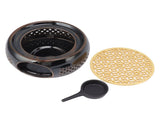 Bronze Brown Tea Light Teapot Warmer Hollow Concave Looking Ceramic Tea Tealight Coffee Heater V1294-YM0703-3118230129211