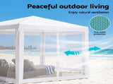 Instahut Gazebo2x2m Marquee Wedding Party Tent Outdoor Camping Mesh Wall Canopy Shade Gazebos Navy GAZEBO-WED-C-FG-222-WH