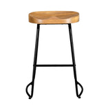 Artiss 2x Bar Stools Tractor Seat 65cm Wooden BA-TW-9090-H65-NTX2