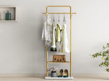 Gold Metal Coat Rack Stand Granite Base Hall Tree V178-66752