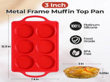 Silicone Muffin Top Pan & Metal Frame Round Egg Baking Pan V1258-DP02-C-30