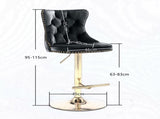4x Height Adjustable Swivel Bar Stool Velvet Studs Barstool with Footrest and Golden Base- Beige V226-SW1912BG-2