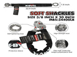 X-BULL 4WD Recovery Kit 15PCS Winch Recovery track Kinetic Rope Snatch Strap 4X4 V211-AUEB-XBRK013SR001