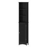 Levede Tall Bathroom Cabinet Storage 166cm Tallboy Cupboard Adjustable Shelf BATH1015-BK-AU