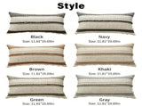 Neutral Decorative Throw Pillow Covers Set of 2, Navy Blue and off White Striped Decor Pillowcases, V1192-AZ-W-24995