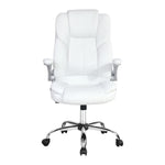 Artiss Executive Office Chair Leather Tilt White OCHAIR-G-9314-WH