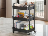 Four-Tier Rolling Cosmetics Storage Rack - Made of durable plastic, equipped with 360-degree swivel V1102-DCSNJ006