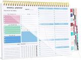 4Pack Weekly To Do List Notepad, 8.5"x11" Desk Planner 52 Sheets, 100GSM Paper Undated Habit V1107-121-09398-BLU-4PACK