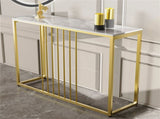 Narrow Console Sofa Entry Table Behind Couch Table Sintered Stone Golden Frame V767-JJ-XZ191-PR-WT-V1