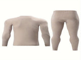 Men's Thermal Underwear Set 2-Piece Long Sleeve Top & High-Waist Pants - Gray - Size XL V1102-M-APP-6734-GRAY-XLAUXLEU52