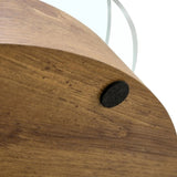 'MINORI' Double Layer Clear Tempered Glass Dark Wood Grain Coffee Table V656-WF-09