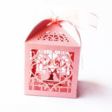 100 Piece Pack - Pink Dove Bird Heart Baby Birth naming Ceremony Bomboniere Favor Lolly Gift Card V382-PINKDOVEBOX100