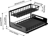 CARLA HOME 2 Pack Under Sink Organiser with Sliding Drawers for Kitchen & Bathroom LSB-36237