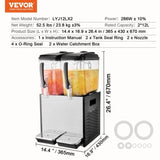 Commercial Beverage Dispenser, 2 Tanks 12 L Per Tank Juice Dispenser, 286W Stainless Steel Ice Tea V952-SYYLJJBSJXS1NR5MHV3