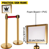 Stanchion Post Barriers 6-Set Line Dividers, Stainless Steel Stanchions with 6.6 Red Retractable V952-GLZ-CBTZ-JS-6JT01V0