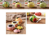 Fruit Shaped Ceramic Seasoning Jar Olive Set with Lid and Spoon V1369-AZ3-W-18423