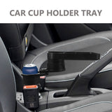 Multifunctional Car Cup Holder Expander Black with Stable Support and Rotating Tray V1369-AZ3-W-19117