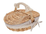 Wicker Picnic Basket with Removable Liner Empty Picnic Hamper Basket with Lid and Handle for Easter V1294-YM0901-3111250051113