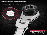 SEDY 6Pcs Extra Long Flex-Head Ratchet Spanner Set Double Box End Spanner 8-19mm V465-81057