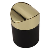 Desktop Trash Can Stainless Steel Household Mini Trash Basket Clamshell Paper Basket with Gold Lid V1294-YM0716-3117220182911