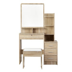 Artiss Dressing Table Stool Set 4 Drawers Oak FURNI-L-DRESS03-WD-AB