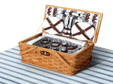 Alfresco 4 Person Picnic Basket Set Wooden Blanket Cooler Bag Outdoor Insulated PICNIC-WOOD-4PPL-COOLER