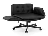 Artiss Criss Cross Chair with Wheels & Adjustable Armrests, Ergonomic Cross Legged Office Desk Chair OCHAIR-L-2018-BK