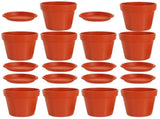 10 sets of unbranded imitation ceramic plastic flower with drainage containers and clay flower V1366-AZ2-W-13425