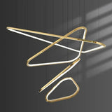 BAMDECOR AD2583 Modern Triangular LED Chandelier V255-BAM-AD2583-4R-GOLD
