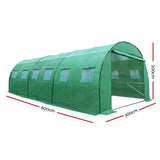 Greenfingers Greenhouse 6x3x2M Walk in Green House Tunnel Plant Garden Shed Dome GH-POLY-E-60X30-GR-D-AB