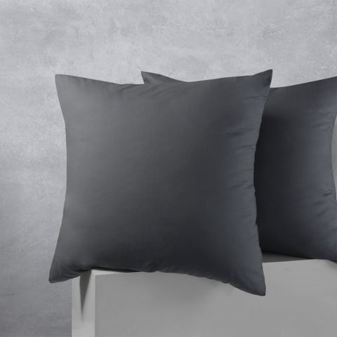 Accessorize Pair of Cotton Polyester European Pillowcases Charcoal V442-HIN-PILLOWC-COTTONPOLYESTER-CHARCOAL-EU