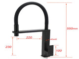 Matt Black Swivel Kitchen Sink Basin Mixer Swivel Faucet Tapware Pull Out Spout V1233-KSQ509B