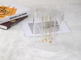 Spinning Tubular Acrylic Jewelry Storage Holder, Rotating Organizer - 24 Hooks for Dressing - Holds V1369-AZ3-W-00512
