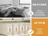 CARLA HOME Bed Sheet Organizer Set of 4 with Handle & Window for Covers, Pillowcases, Blankets, LSB-36302