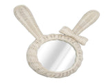 Decorative Mirror White Rabbit Shaped Retro HD Rattan Mirror for Bathroom Bedroom V1294-YM0703-3115230038711