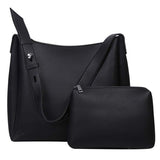 2-Piece Women's Bucket Bag Set, Vintage Shoulder Tote and Crossbody Handbag, Black V1188-MS-617-046