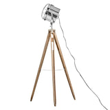 Nautical Tripod Floor Lamp Search Light Modern Chrome Head with Mesh V563-BR-75029