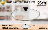 KOMAN Stainless Steel Glass Lid with Bakelite Handle - 28cm V274-HA-KO-28LID