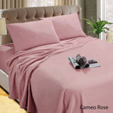 Kingtex Micro Flannelette Sheet Set 40 cm Wall Cameo Rose Single V442-KIT-SHEETS-MF2019-CAMEOROSE-SB
