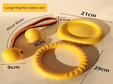 4-Piece Big Dog EVA Floating Dog Ring Toy Set Interactive Tug-of-War Ring and Water Frisbee, V888-ELOSUNG50264
