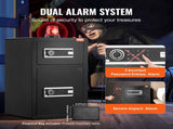 Double Doors 4.5 cu.ft Safe Box with Key Lock & Password, Safe Lock Box with Fireproof Bag, Key V952-LMBXXLS452CU8Z59AV9
