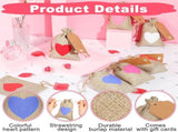 36 Pcs Valentine's Day Burlap Gift Bags with Drawstring Heart 6x4 In Party Favor Bag Mini Rustic V1259-DP01-A-5592