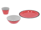 Fruit Plate Bowl Cup Kit Red Dot Pattern Tableware Set Household Kitchen Accessory V1294-YM0901-3118210178611