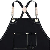 Work Apron Durable Tool Aprons for Women and Men Cross-Back Straps cotton canvas, soft and V1369-AZ3-W-01153