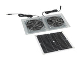 15W Solar Panel Powered Fan Efficient Solar Powered Dual Fan Kits for Chicken Coop Greenhouses Shed V1294-YM0703-3114230040611