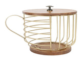 Coffee Pod Holder Iron Large Capacity Space Saving Wooden Base Coffee Pods Storage Organizer for V1294-YM0710-3118230284311