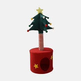 Festive Christmas Tree Cat Scratcher & Condo 2-in-1 Sisal Post with Cozy Hideaway Bed V888-ELOSUNG34365