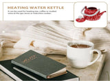 1.1L Red Enamel Stainless Steel Water Kettle for Kitchen Use, Tea and Coffee Pot Compatible with V1369-AZ3-W-17735