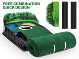 Golf Putting Mat, Dual Hazard Putting Mat, Boasts Genuine Green Speed and a Wrinkle, Indoor&Outdoor V1369-AZ3-W-09683